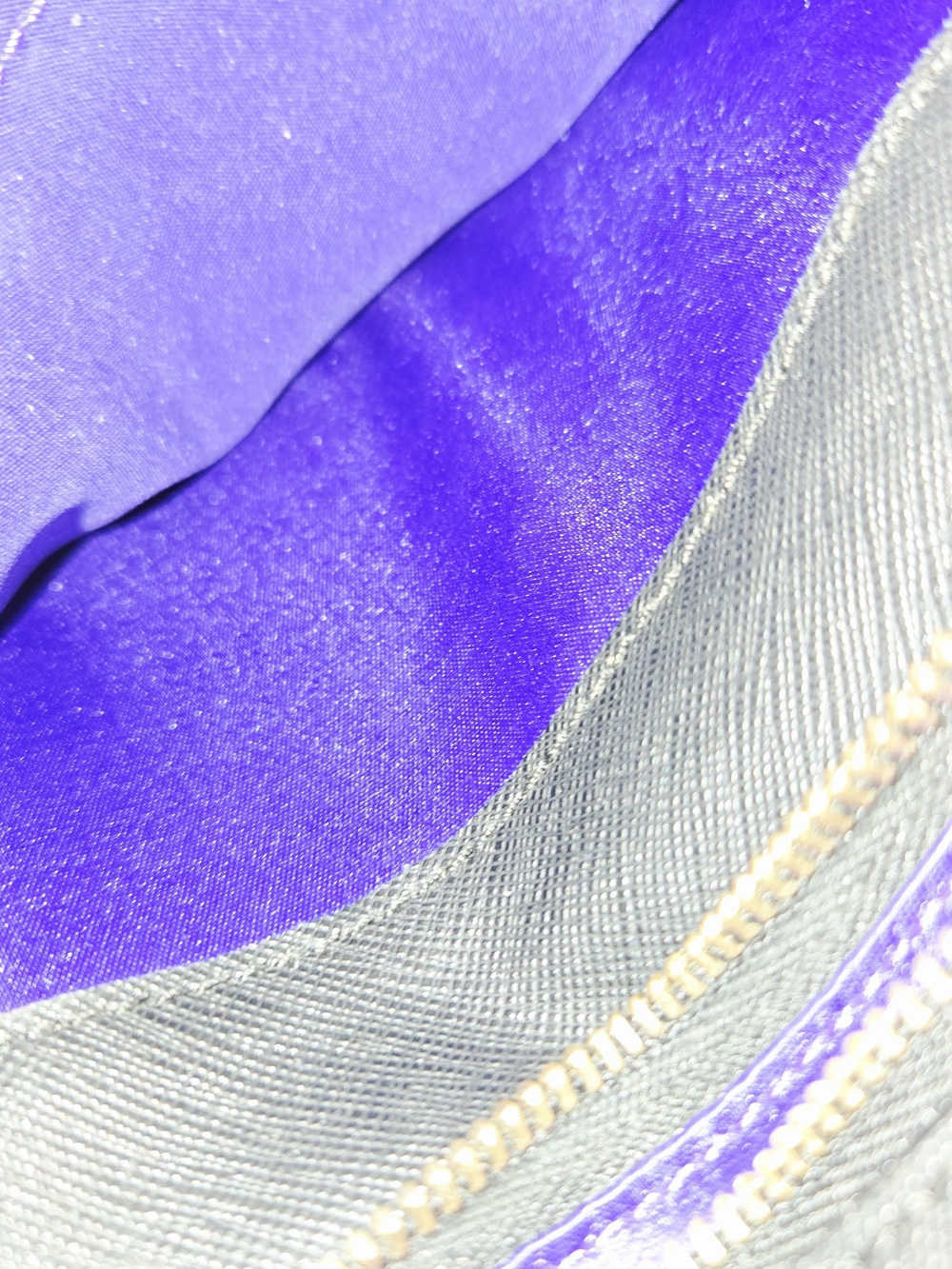 henri bendel Black Saffiano Bi-fold Zip Wallet With Purple Interior - Picture 12 of 15